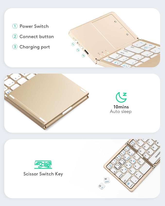 Samsers Multi-Device Foldable Bluetooth Keyboard - Image 6