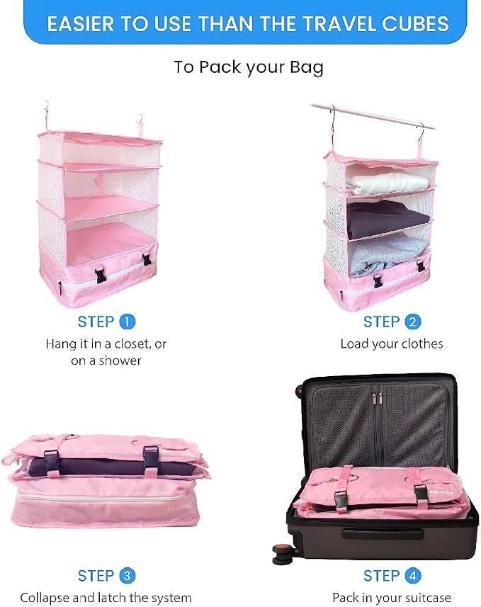 Grand Fusion Stow-N-Go Travel Luggage Organizer – Portable Hanging Travel - Image 6