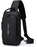 Sling Bag for Men Anti-theft USB Crossbody Shoulder Backpack Purse Waterproof by ISDULA
