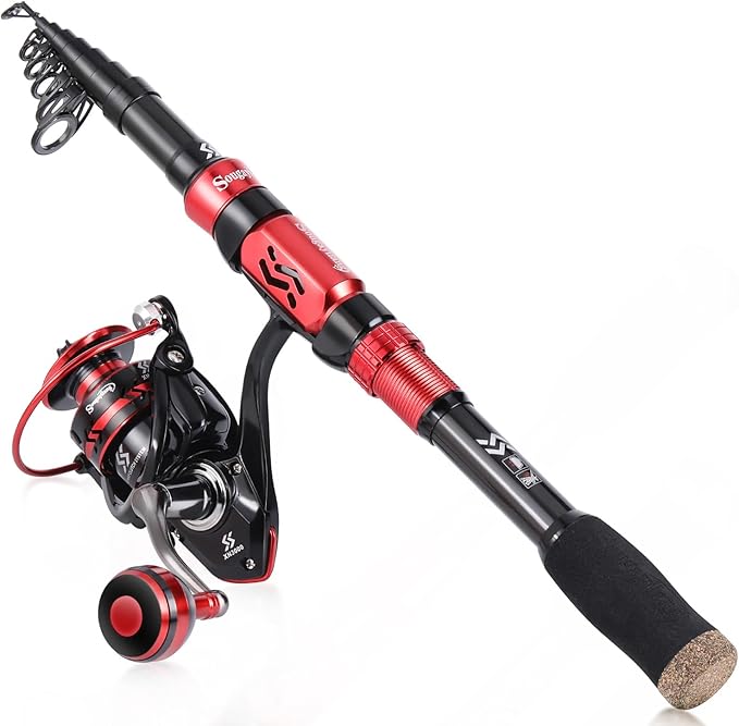 Sougayilang Fishing Pole with Spinning Reel Portable Fishing Rod Reel Combos by Sougayilang