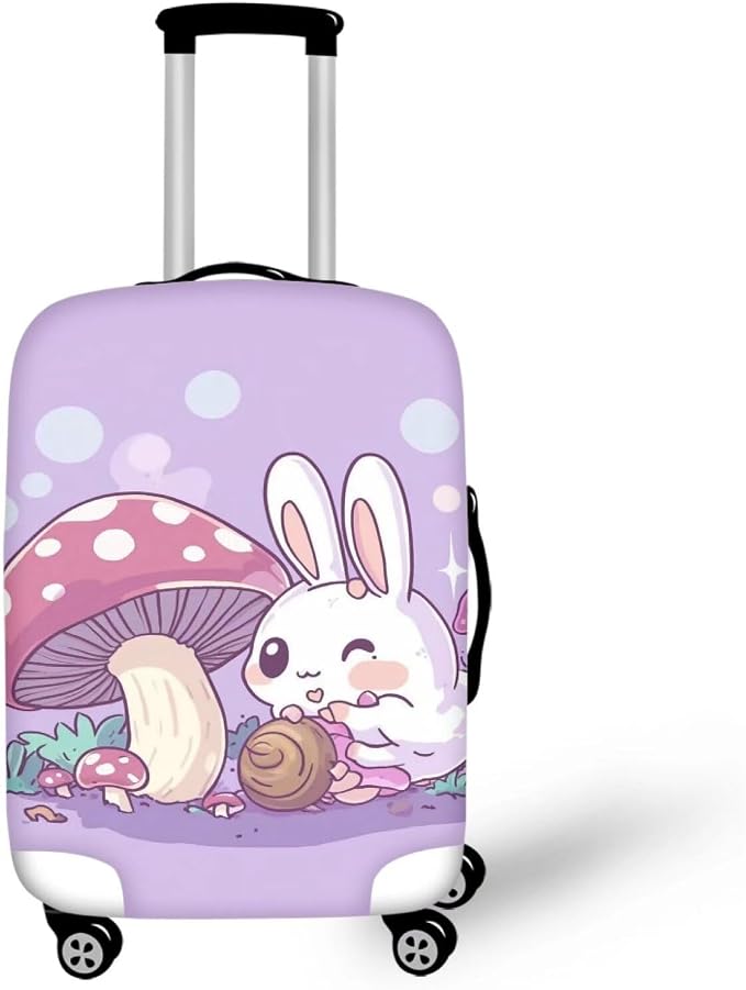 Cute Bunny Rabbit Luggage Covers Fit 30-32 Inch Universal Thickness Suitcase by Dremagia