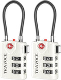 Search Alert TSA Approved Travel Combination Luggage Cable Locks by TRAVOCE