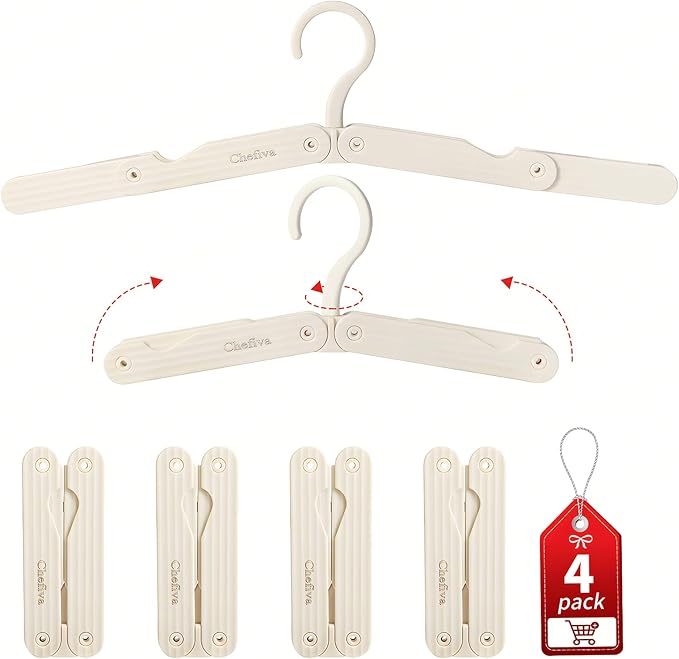 Foldable Travel Hangers, 4 Pack Space-Saving ABS by Unknown