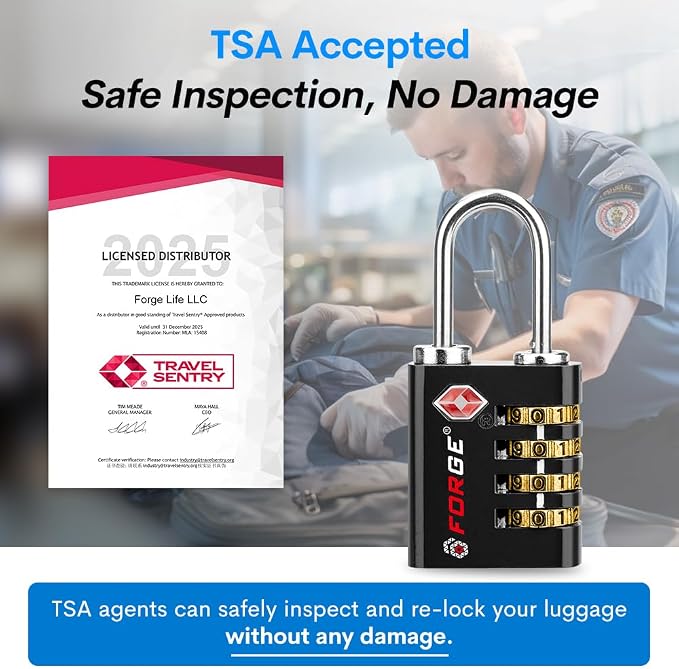 Forge Dual-Opening: Key or Combination Access Lock, TSA Approved Locks - Image 2