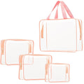 4Pcs Crystal Clear PVC Travel Toiletry Bag Kit by ROYBENS