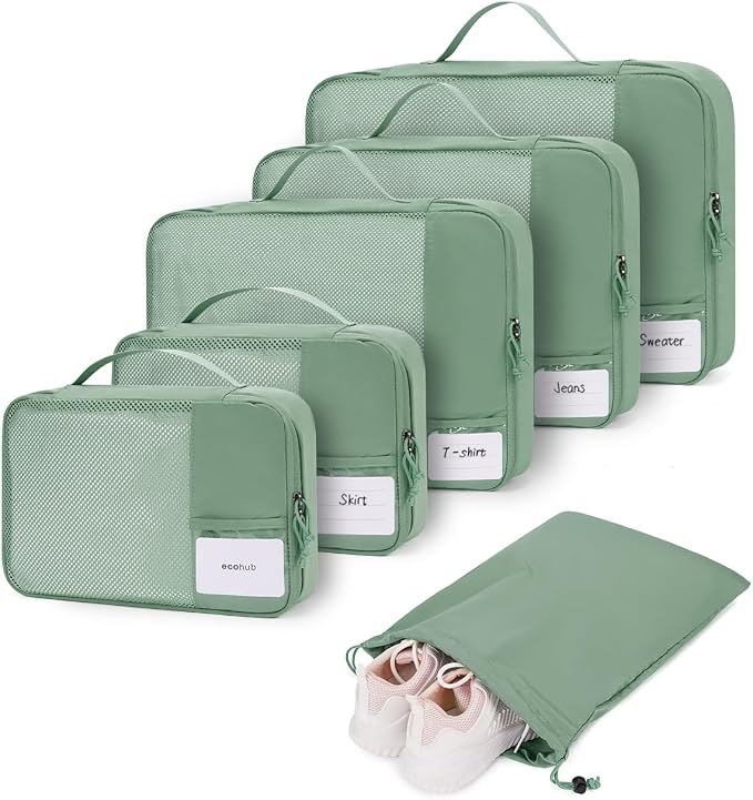 ECOHUB 4 Set /6 Set Packing Cubes by ECOHUB