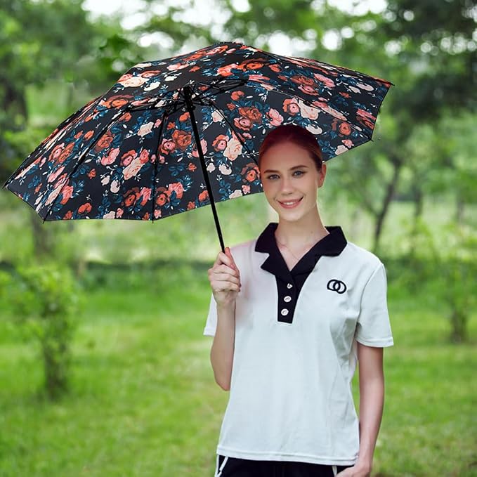 LANBRELLA Compact Reverse Folding Umbrella Auto Windproof Travel Umbrella - Image 2