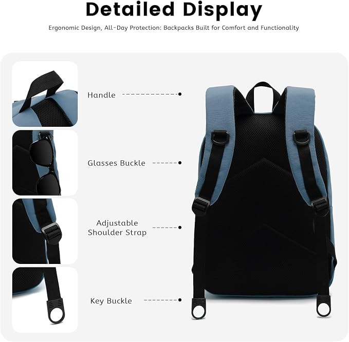 Lanola Basic Multi-Pocket Multipurpose Backpack Classical Water Resistant - Image 5