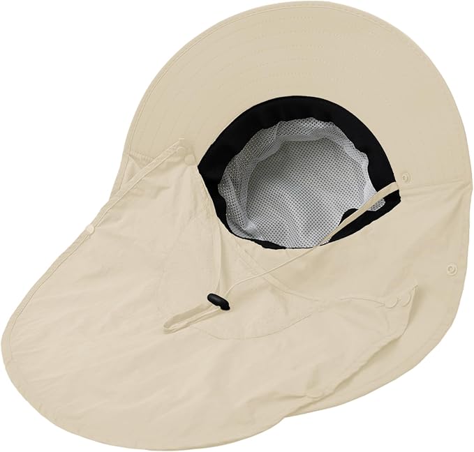 Sun Hat for Men Women with Neck Flap, UPF 50+ UV Protective Hiking Fishing Hats - Image 6