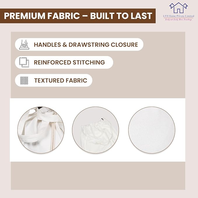 LFH Home Cotton Canvas Large Laundry Bag - Image 7