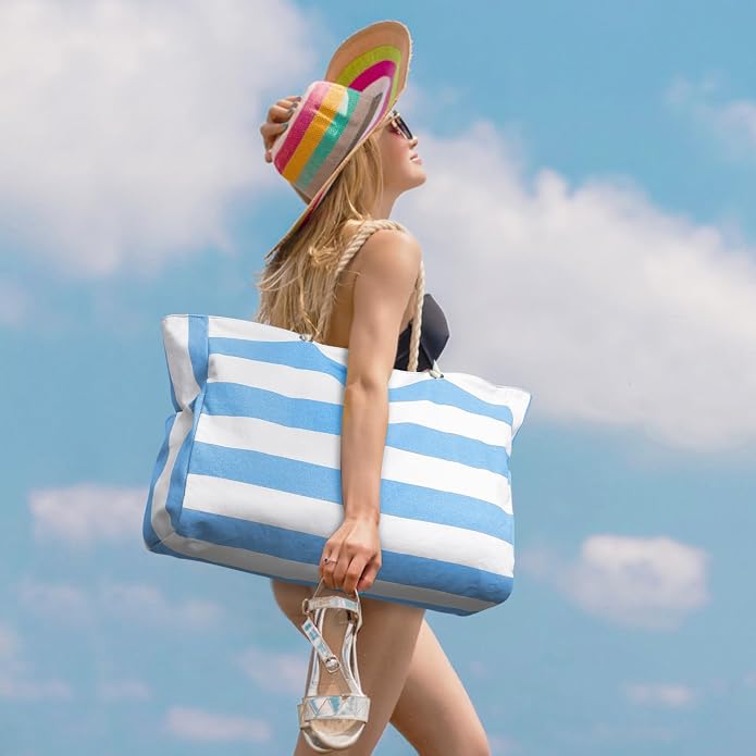 Becokan Beach Bag Large Beach Tote Bag - Image 5