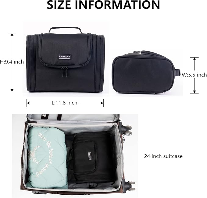 Hanging Toiletry Bag For Women And Men Large Travel Cosmetic Makeup Bags - Image 5