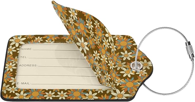 Flowers Leather Luggage Tag - Image 2