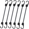 Bungee Cords with Dual Hooks, 12inch 6Pack Mini Bungee Straps 1/3 Inch Strong by KOAKOMI