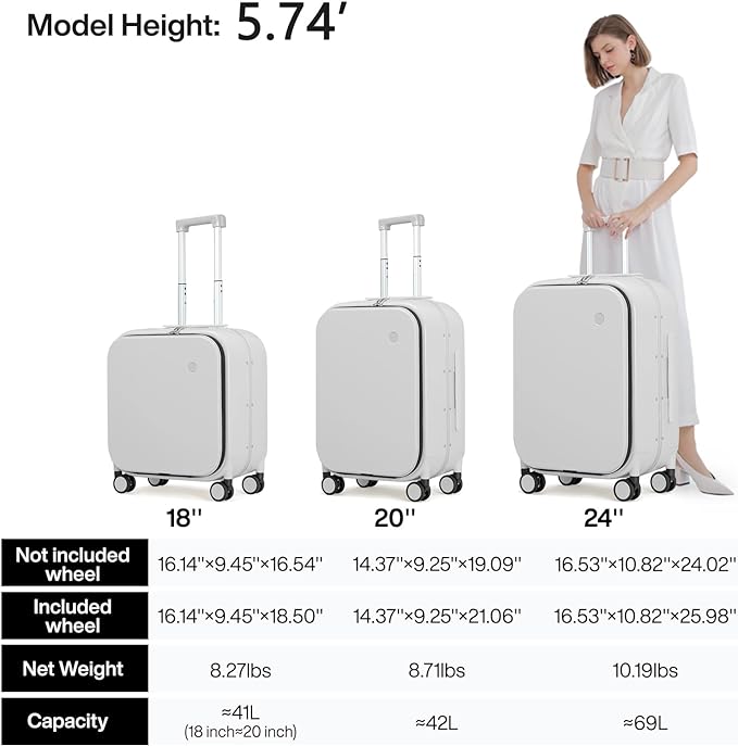 mixi Luggage Suitcase with Spinner Wheels - Image 6