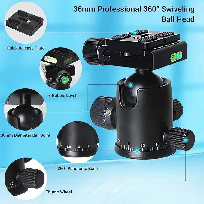 71" Camera Lightweight Foldable Aluminum Tripod & Monopod - Image 4