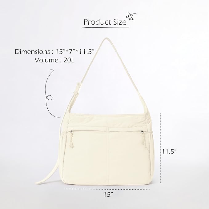 ODODOS 20L Crossbody Tote Bag Large Capacity Lightweight Hobo Shoulder Sling - Image 6