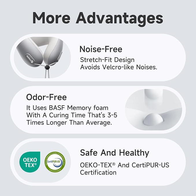 Neck Pillow Airplane, 100% Pure Memory Foam, Cooling Airplane Pillow, Travel - Image 6
