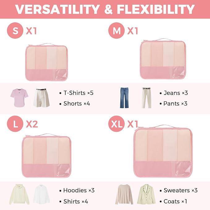 BAGAIL 9 Set Packing Cubes Luggage Packing Organizers - Image 2