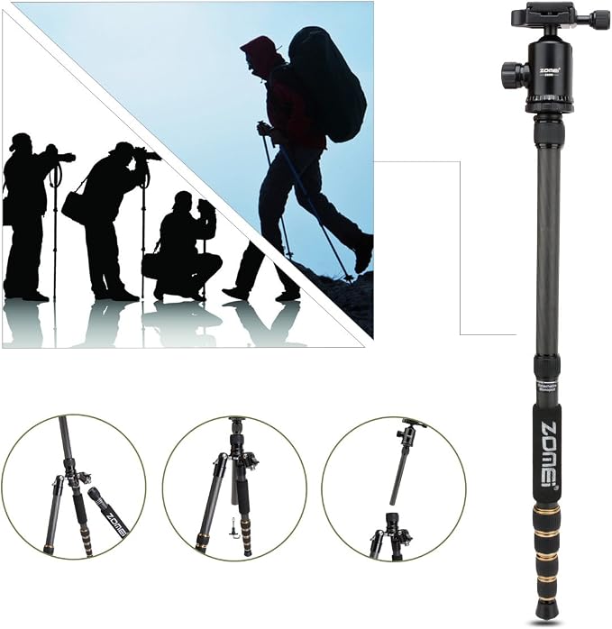 ZOMEI Z669C Carbon Fiber Portable Tripod - Image 2