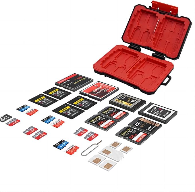 28 Slots Memory Card Case, for 4 SD and 12 TF Cards, Photography Accessories - Image 2