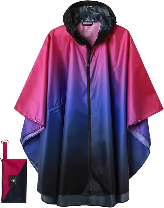 SaphiRose Rain Poncho Jacket Coat Hooded by SaphiRose