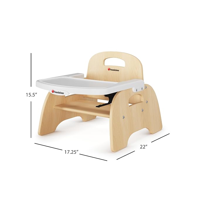 Foundations Easy Serve Low Wood Feeding Chairs Multipack, Adjustable Harness - Image 2