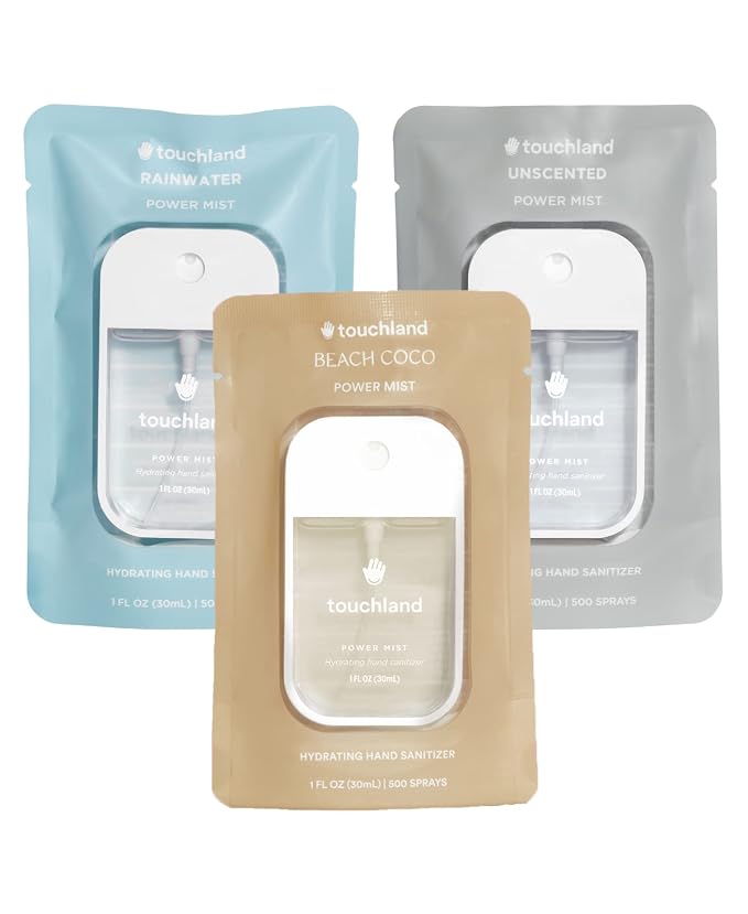 Touchland Power Mist Hydrating Hand Sanitizer Spray, DYE FREE Trio Set by Touchland