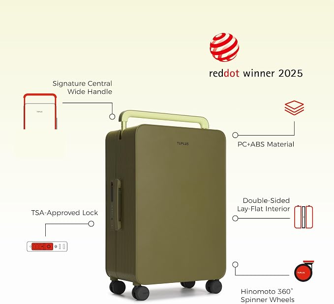 TUPLUS 20” Carry-On Hardside Luggage Lightweight ABS Travel Suitcase - Image 2