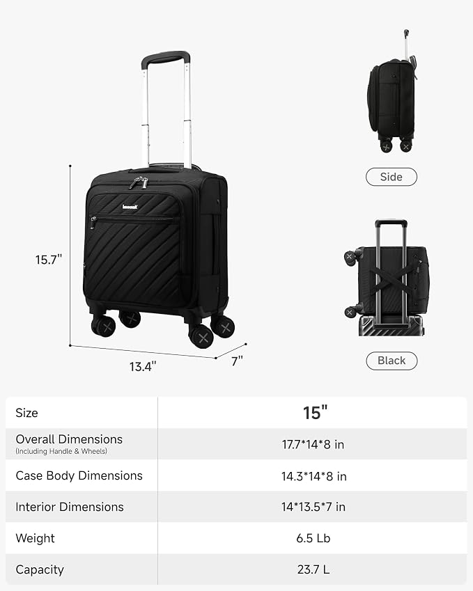 LUGGEX Carry On Luggage with Spinner Wheels - Image 6