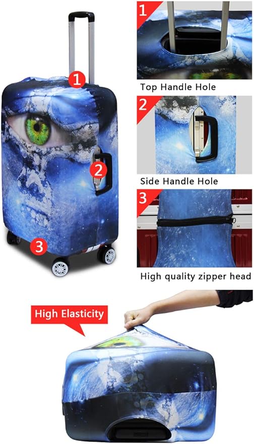 Purple Butterfly Luggage Cover Anti-scratch Baggage Suitcase Protector Fits - Image 6