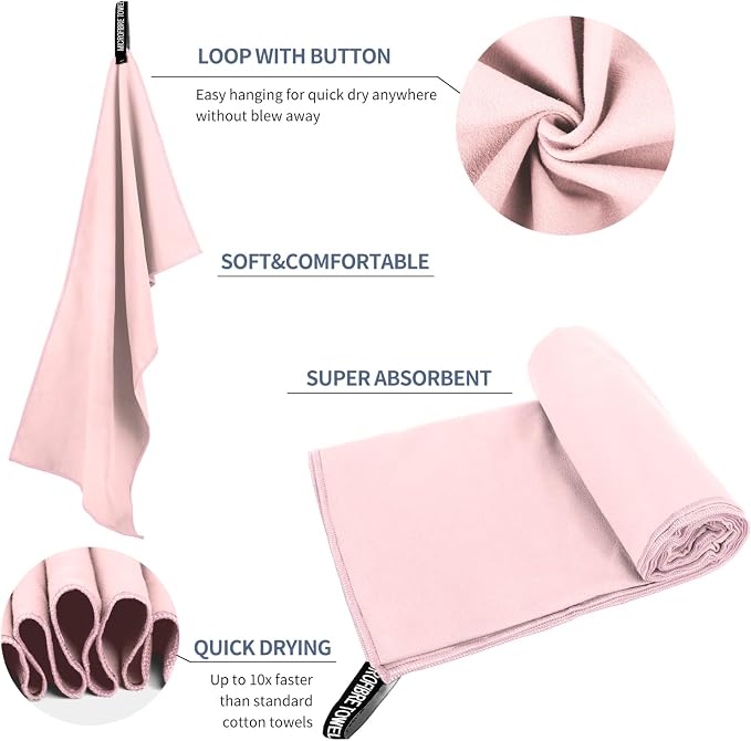 Microfiber Travel Towel, Soft Lightweight Quick Dry Towel, Super Absorbent - Image 4