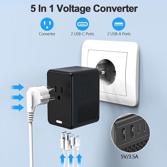 220V to 110V Voltage Converter US to Europe - Image 8
