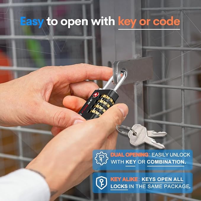 Forge Dual-Opening: Key or Combination Access Lock, TSA Approved Locks - Image 3