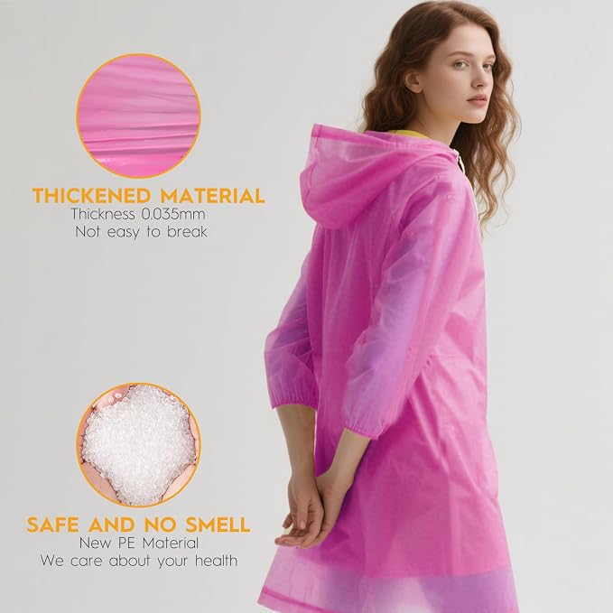 Bruvoalon 6 & 20 Pack Disposable Rain Ponchos - Image 4