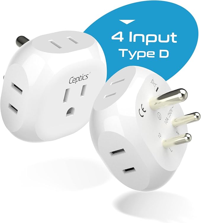 Ceptics India, Pakistan Travel Adapter - Image 2