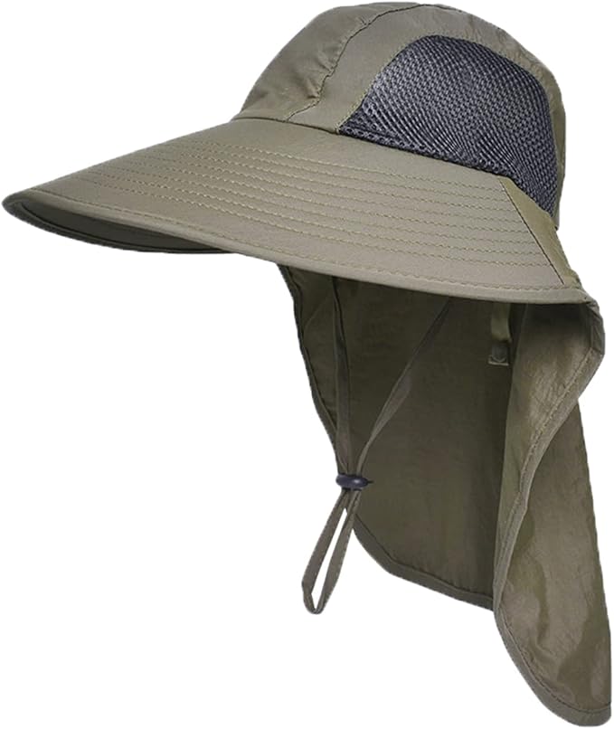 Sun Hat for Men Women with Neck Flap, UPF 50+ UV Protective Hiking Fishing Hats by ZOORON