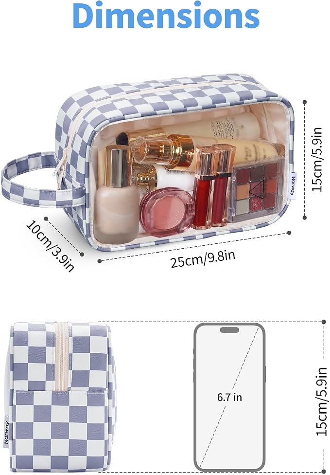 Narwey Clear Toiletry Bags for Traveling Women Men, Make Up Organizer, Skincare - Image 4