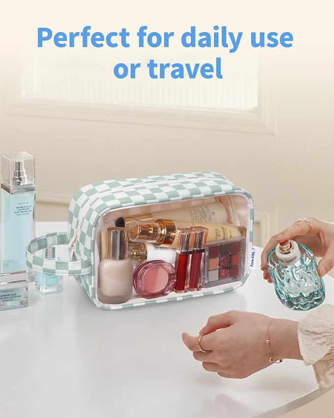 Narwey Clear Toiletry Bags for Traveling Women Men, Make Up Organizer, Skincare - Image 7