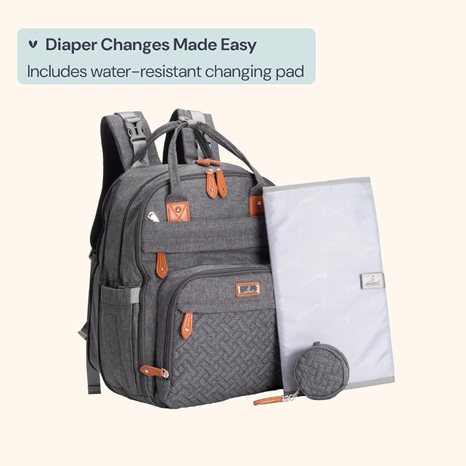 BabbleRoo Extra Large Diaper Bag Backpack, Expandable Baby Bag - Image 7