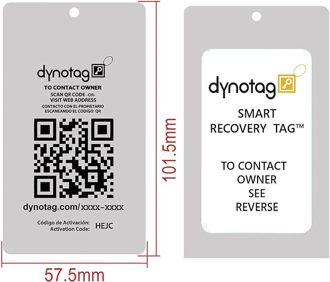 Dynotag® Web Enabled Smart Aluminum Convertible Luggage ID Tag + Braided Steel - Image 4
