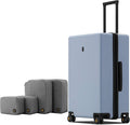 LEVEL8 Elegance Checked Luggage, 24 Inch Hardside Suitcase, Lightweight Matte by LEVEL8
