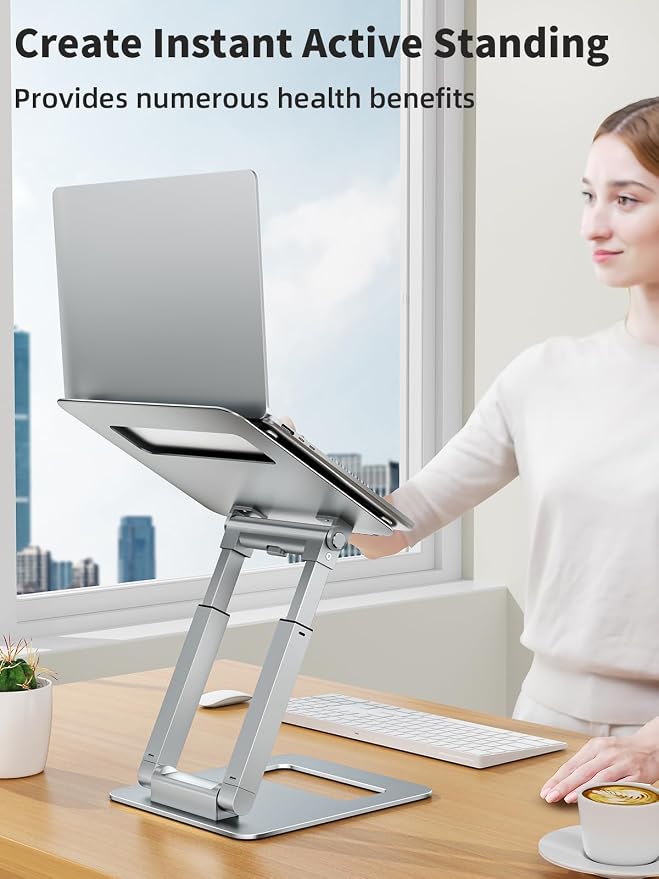 tounee Laptop Stand for Desk Adjustable Height, Telescopic Computer Stand - Image 7