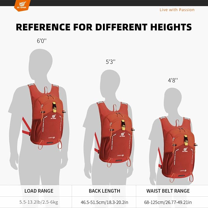 SKYSPER Small Hiking Backpack - 15L Travel Daypack Lightweight Bag Water - Image 2
