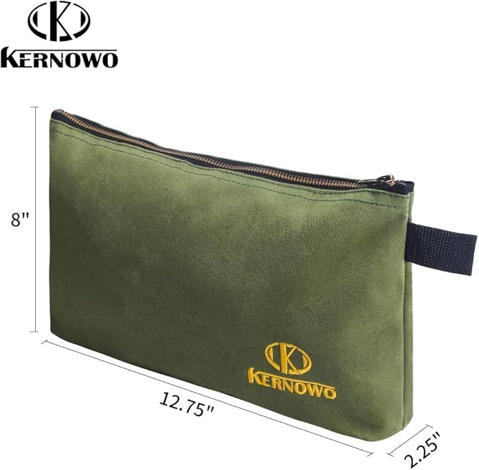 KERNOWO 4 Pack Upgrade Zipper Canvas Tool Pouch, 20 oz Heavy Duty Tool Bag - Image 2