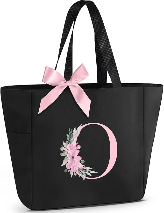 Vavabox Tote Bag, A-Z Initial Monogrammed Waterproof Tote Bag, Bridesmaid Gifts by Vavabox