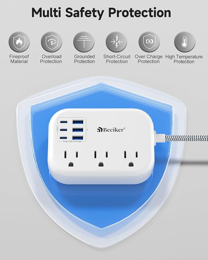 6 USB Power Strip- Travel Power Strip - Image 6