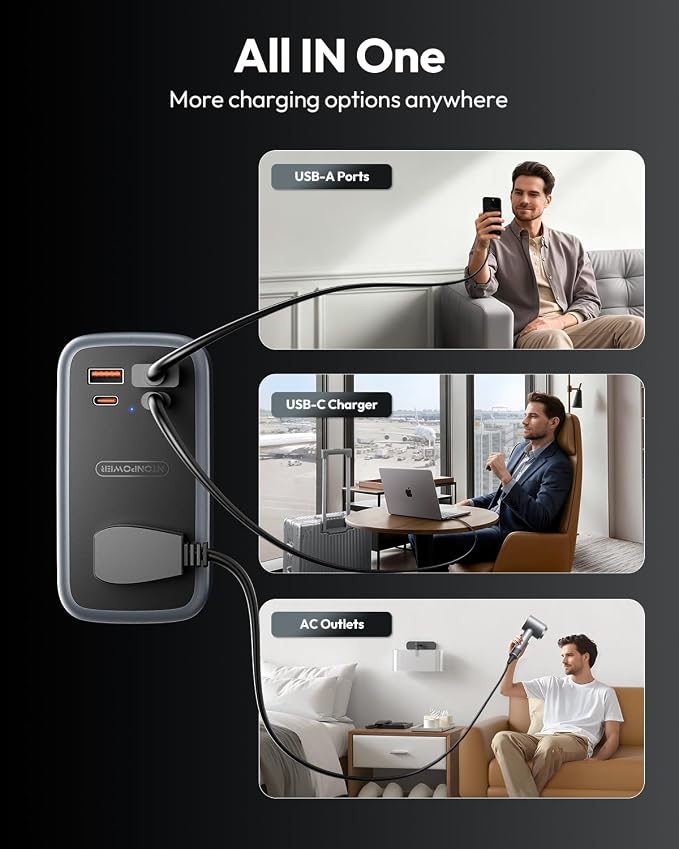 NTONPOWER GAN Ultra 65W USB Fast Charging Station, 7 in 1 Travel Power Strip - Image 7