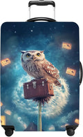 Owl Luggage Cover Washable Suitcase Protector Anti-Scratch, Stretchable Fit by THISFIND