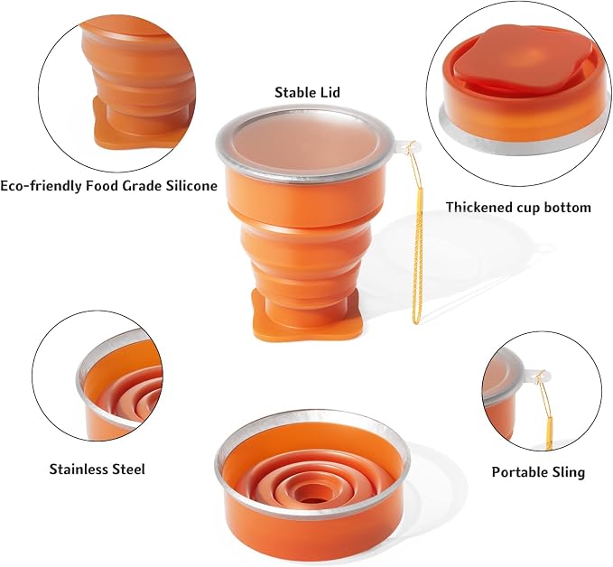 Collapsible Cup- Silicone Foldable Cups Expandable Folding DrinkingCup - Image 7